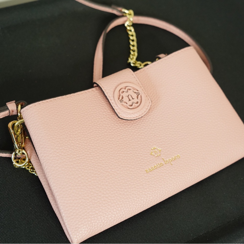 Nanette Lepore Pink Crossbody Bag with Gold-Tone Hardware